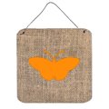 Micasa Butterfly Burlap And Orange Aluminium Metal Wall Or Door Hanging Prints 6 x 6 In. MI718838